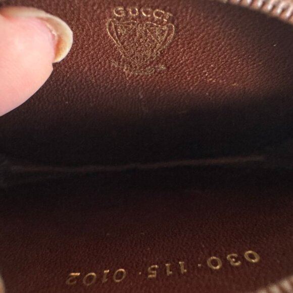 Gucci GG Round Coin purse in Brown Leather - Picture 4 of 7
